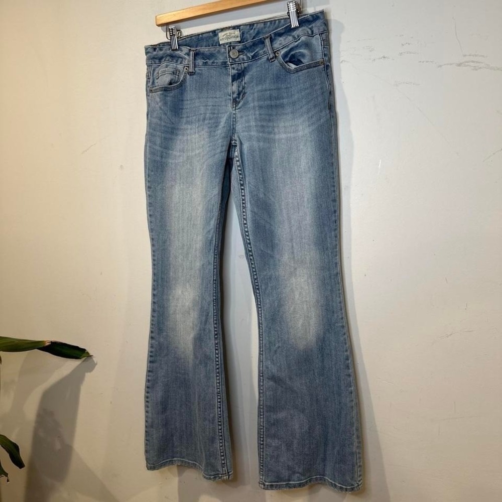 Vintage Y2k‎ Aeropostale Low rise blue super flare bootcut wideleg jeans 31"